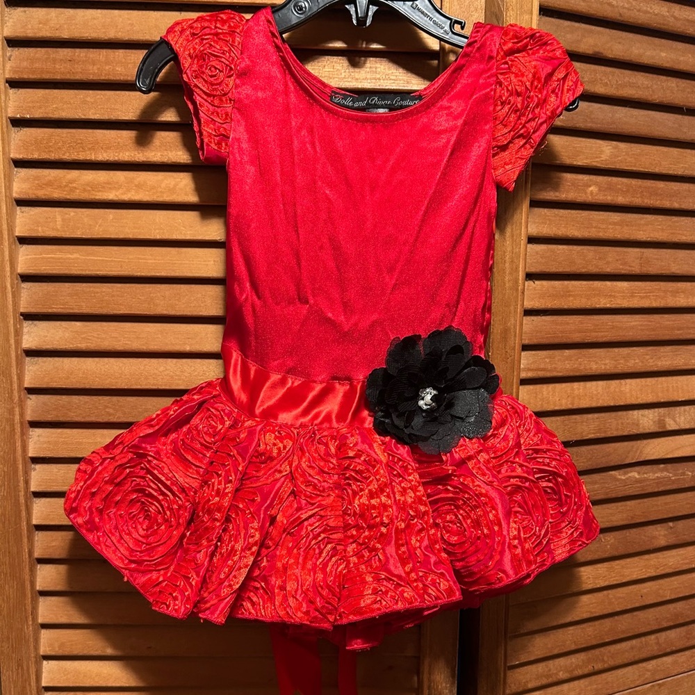 Dolls & Divas Couture Red Floral Dress